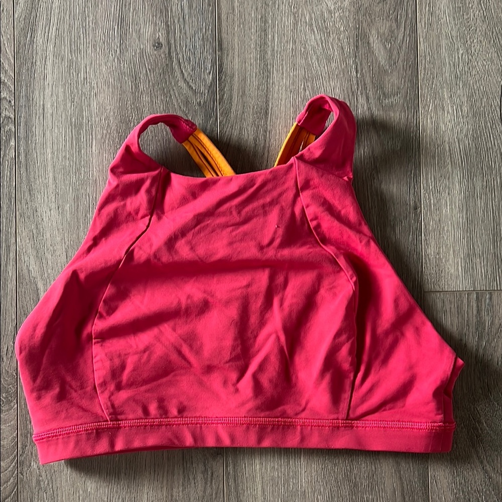 Lululemon pink and orange energy bra - size 8